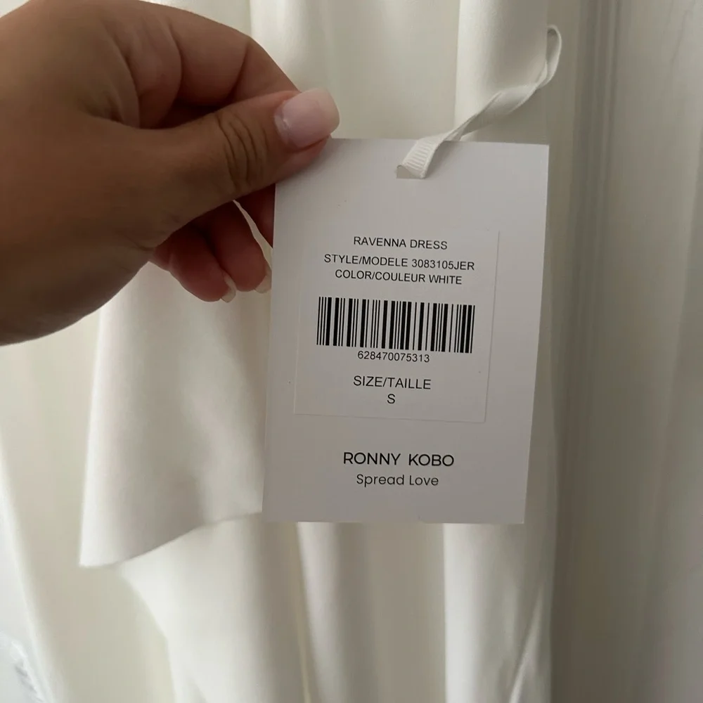 NWT RONNY KOBO RAVENNA DRESS IN WHITE SIZE S NEVER WORN - Picture 6 of 10